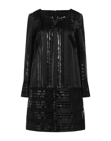 Cavalli Class Woman Mini Dress Black Size 8 Acetate, Polyester, Metallic Fiber