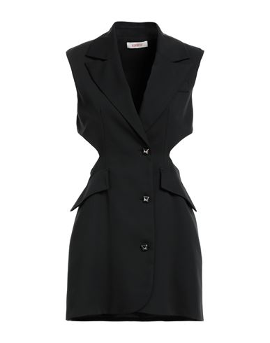 Kontatto Woman Mini Dress Black Size S Polyester, Viscose, Elastane