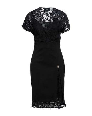 Cavalli Class Woman Midi Dress Black Size 4 Cotton, Polyamide, Viscose, Elastane