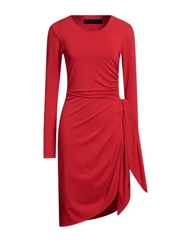 Federica Tosi Woman Midi Dress Red Size 4 Acetate, Polyamide, Elastane