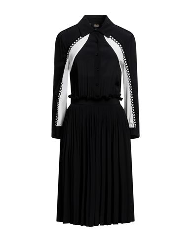 Cavalli Class Woman Midi Dress Black Size 4 Acetate, Silk