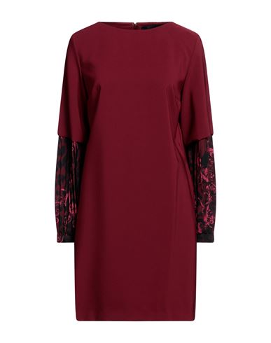 Cavalli Class Woman Mini Dress Brick Red Size 4 Polyester, Elastane, Viscose