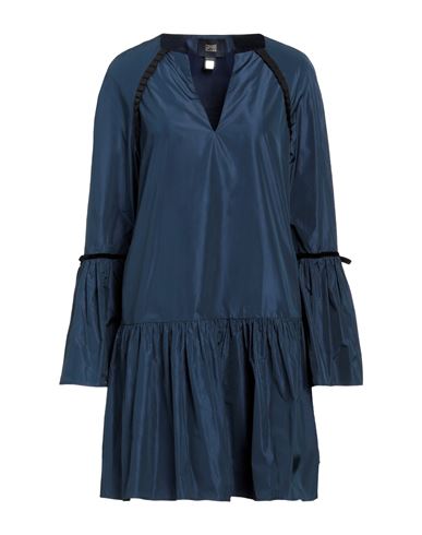 Cavalli Class Woman Short Dress Midnight Blue Size 4 Polyester