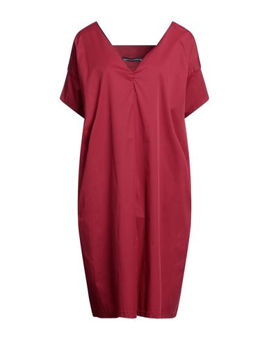 Alessio Bardelle Woman Midi Dress Brick Red Size M Cotton, Nylon, Elastane