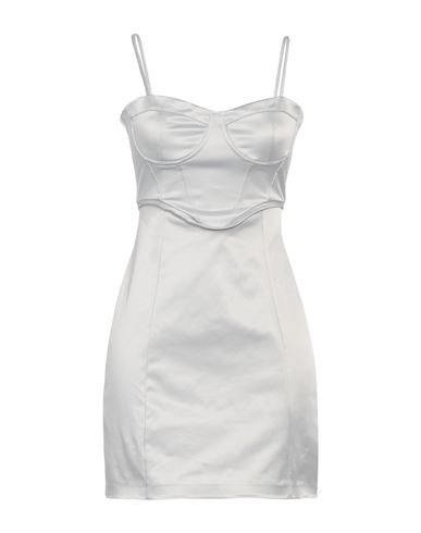 Kontatto Woman Mini Dress Light Grey Size S Cotton, Elastane