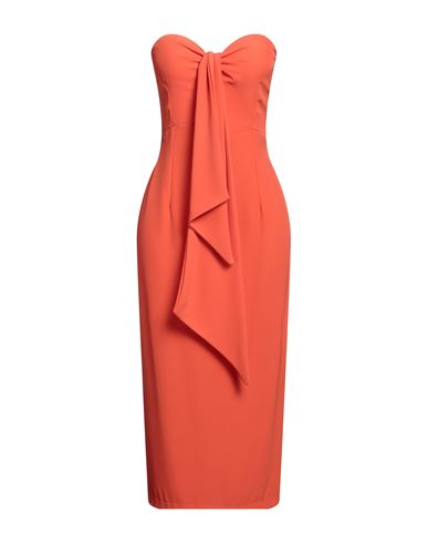 Kontatto Woman Midi Dress Orange Size Xs Polyester, Elastane