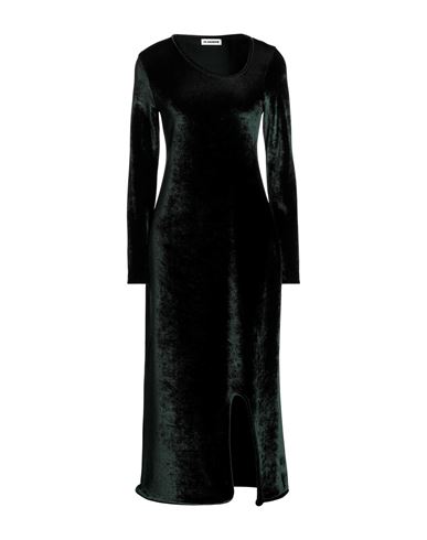 Jil Sander Woman Midi Dress Dark Green Size 2 Viscose, Virgin Wool, Polyamide, Elastane
