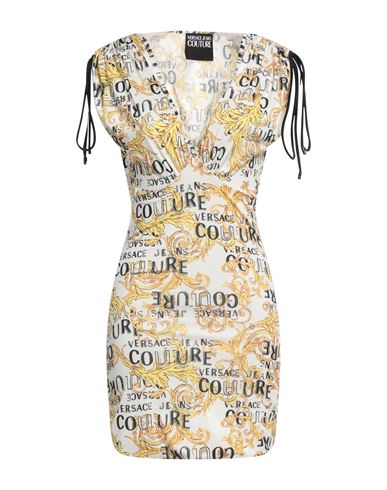 Versace Jeans Couture Woman Mini Dress White Size 2 Polyester, Elastane In White