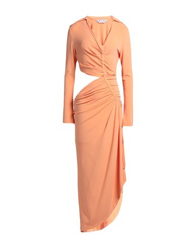 Shop Off-white Woman Maxi Dress Orange Size 4 Viscose, Elastane