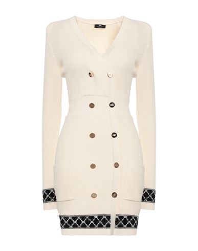 Elisabetta Franchi Woman Mini Dress Cream Size 4 Viscose, Acrylic, Polyester, Polyamide, Elastane In White