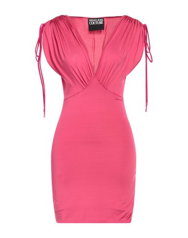 Versace Jeans Couture Woman Mini Dress Fuchsia Size 8 Acetate, Elastane In Pink