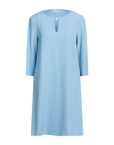 Luckylu  Milano Luckylu Milano Woman Midi Dress Light Blue Size 4 Cotton, Elastane