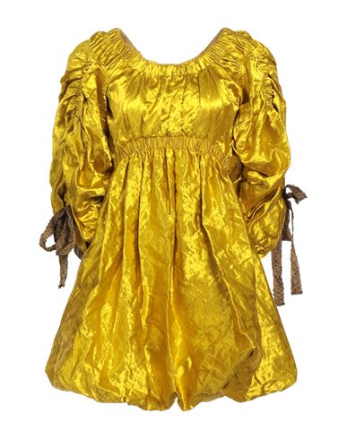 Ulla Johnson Woman Mini Dress Ocher Size 4 Viscose, Cotton, Metallic Fiber In Yellow