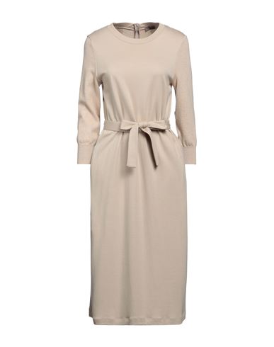 Peserico Woman Midi Dress Beige Size 6 Viscose, Virgin Wool, Polyamide, Silk, Cashmere
