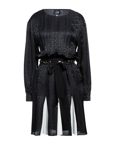 Cavalli Class Woman Mini Dress Black Size 4 Viscose, Silk, Acetate
