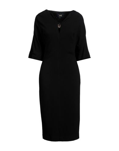 Cavalli Class Woman Midi Dress Black Size 4 Viscose, Elastane