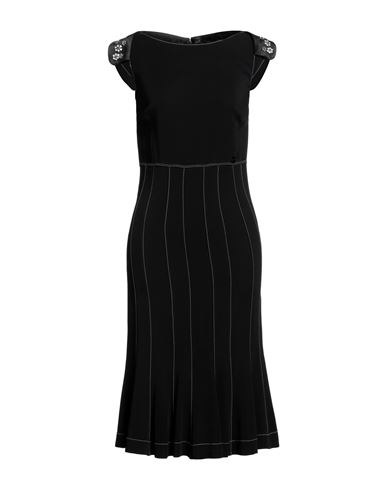 Cavalli Class Woman Midi Dress Black Size 4 Viscose, Elastane