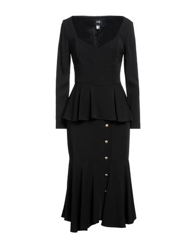 Cavalli Class Woman Midi Dress Black Size 4 Viscose, Elastane
