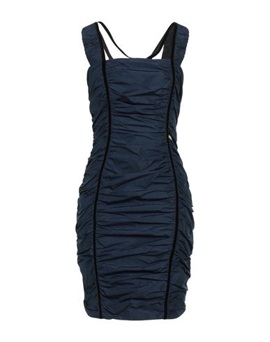 Cavalli Class Woman Short Dress Midnight Blue Size 4 Polyester