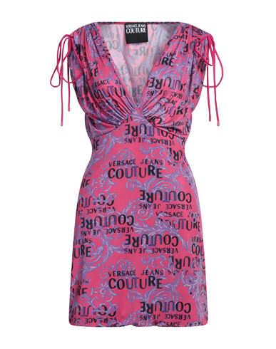 Versace Jeans Couture Woman Mini Dress Fuchsia Size 10 Polyester, Elastane In Pink