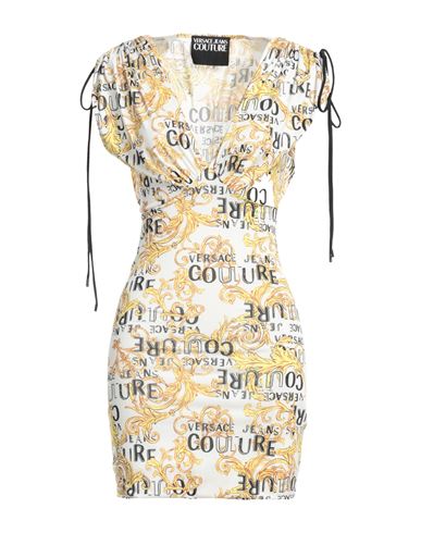 Versace Jeans Couture Woman Mini Dress White Size 8 Polyester, Elastane