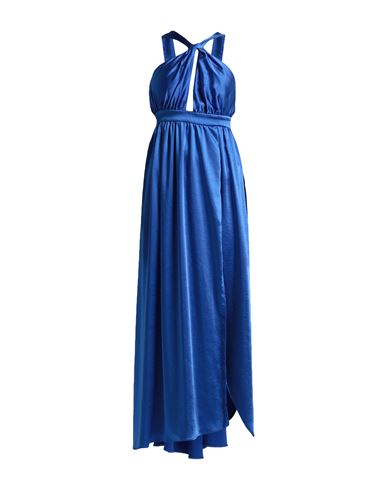 Shop Pinko Woman Maxi Dress Blue Size 12 Polyester