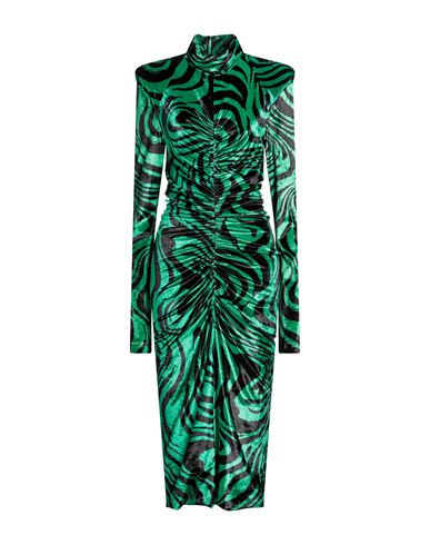 Philosophy Di Lorenzo Serafini Woman Midi Dress Green Size 4 Viscose, Polyamide, Elastane In Green