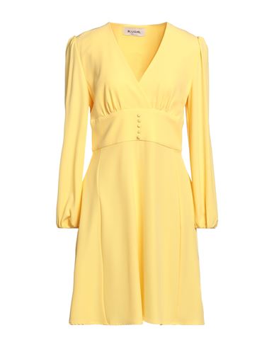 Blugirl Blumarine Woman Mini Dress Yellow Size 8 Cotton, Elastane