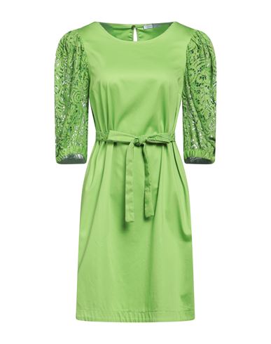 Luckylu  Milano Luckylu Milano Woman Mini Dress Acid Green Size 8 Cotton, Viscose, Nylon, Polyester