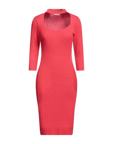 Diktat Woman Mini Dress Red Size S Viscose, Polyester