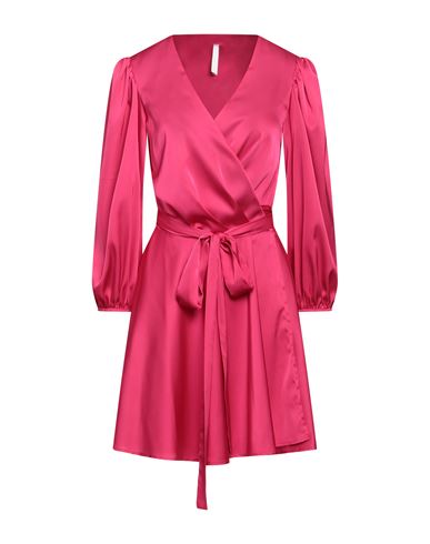 Imperial Woman Mini Dress Fuchsia Size L Polyester, Elastane In Pink