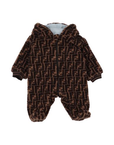 Fendi Newborn Girl Baby Jumpsuits & Overalls Sand Size 3 Polyester, Virgin Wool, Cotton, Polyamide, In Multi
