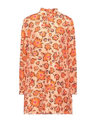 An An Londree Woman Short Dress Orange Size M Silk