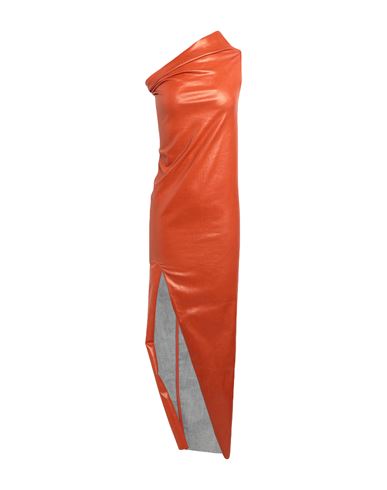 Rick Owens Woman Maxi Dress Orange Size 6 Cotton, Elastomultiester, Rubber