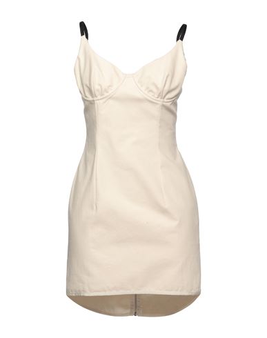Heron Preston Woman Mini Dress Ivory Size 8 Cotton In Beige