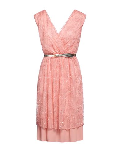 Shop Pennyblack Woman Midi Dress Salmon Pink Size 8 Polyester, Metallic Fiber