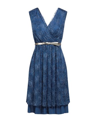 Pennyblack Woman Midi Dress Blue Size 10 Polyester, Metallic Fiber