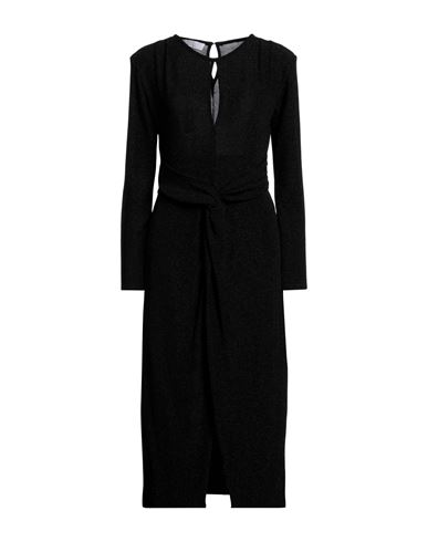 Shop Kaos Woman Midi Dress Black Size 8 Polyamide, Upcycled Metals, Elastane