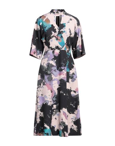 Closet Woman Midi Dress Beige Size 4 Polyester, Elastane