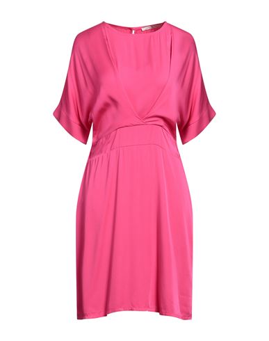 Le Streghe Woman Short Dress Fuchsia Size L Viscose In Pink