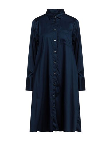 Robert Friedman Woman Midi Dress Navy Blue Size S Cotton, Elastane