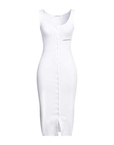 Hinnominate Woman Midi Dress White Size Xs Cotton, Elastane