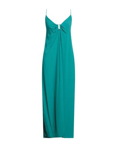 Carla G. Woman Maxi Dress Emerald Green Size 6 Acetate, Silk
