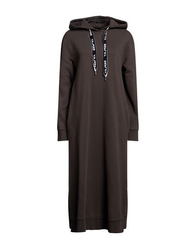 Replay Woman Midi Dress Khaki Size M Organic Cotton In Beige