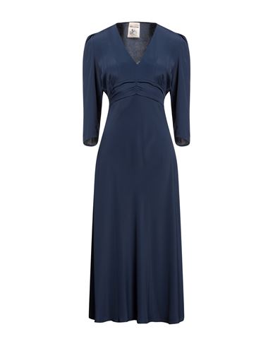 Semicouture Woman Midi Dress Midnight Blue Size 6 Acetate, Silk