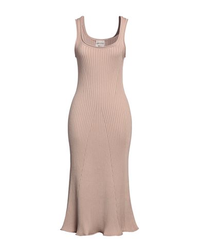 Semicouture Woman Midi Dress Beige Size M Viscose, Elastane