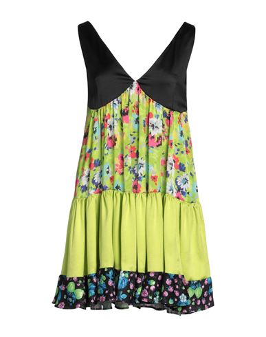 Msgm Woman Mini Dress Acid Green Size 4 Recycled Polyester, Polyester