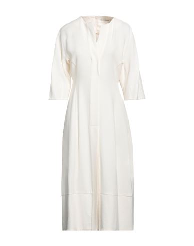 Liviana Conti Woman Midi Dress Ivory Size 6 Virgin Wool, Viscose In White