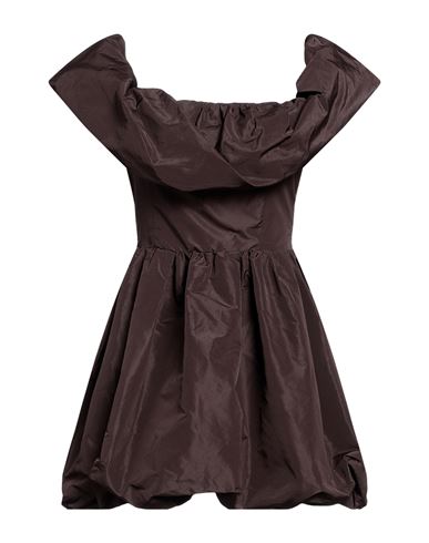 Msgm Woman Short Dress Dark Brown Size 4 Polyester