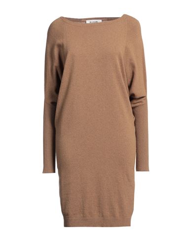 Blugirl Blumarine Woman Mini Dress Camel Size Xs Wool, Polyamide, Viscose, Cashmere In Beige